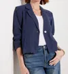Michael Stars Pearson Ribbed Mix Blazer In Blue In Blue