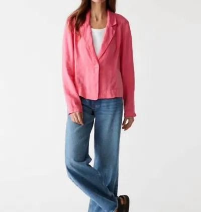 Michael Stars Pearson Ribbed Mixed Blazer In Flamingo Pink In Multi