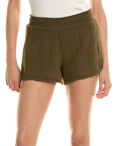 Michael Stars Peggy Smocked Waist Short In Green