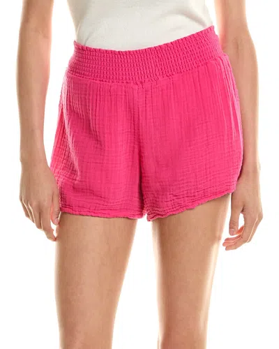 Michael Stars Peggy Smocked Waist Short In Red