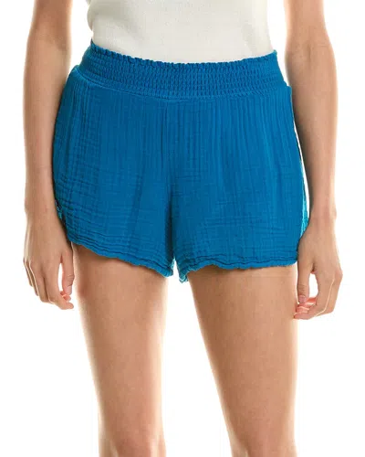 Michael Stars Peggy Smocked Waist Short In Blue