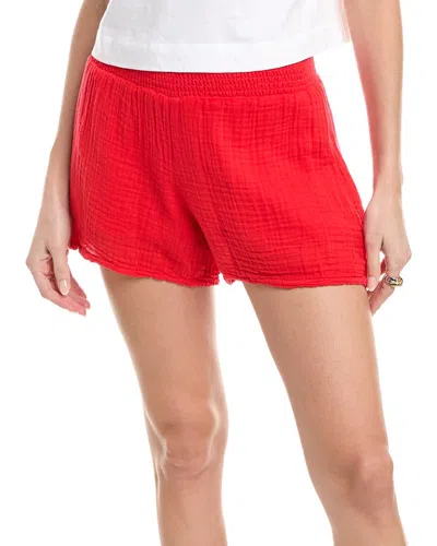 Michael Stars Peggy Smocked Waist Short In Red