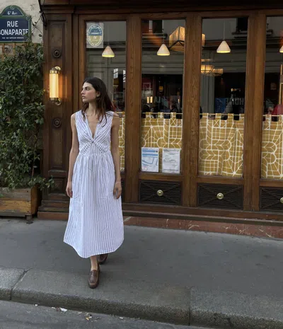 Michael Stars Penelope Twist Front Midi Dress In White