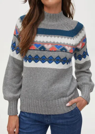 Michael Stars Pernille Turtleneck Fair Isle Sweater In Grey In Gray