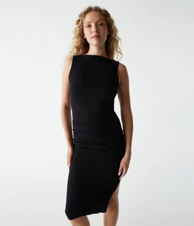 Michael Stars Petite Charlotte Midi Dress In Black