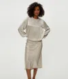 Michael Stars Petite Leila Bias Cut Midi Skirt In Cement