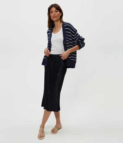 Michael Stars Petite Leila Bias Cut Midi Skirt In Nocturnal
