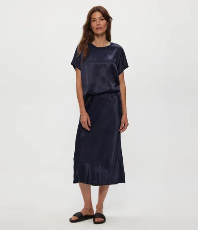 Michael Stars Petite Leila Bias Cut Midi Skirt In Nocturnal