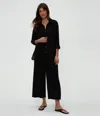 Michael Stars Petite Medina Cropped Gauze Pant In Black