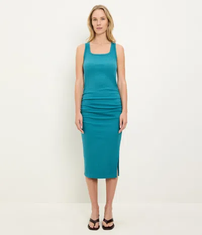 Michael Stars Petite Square Neck Midi Dress In Blue