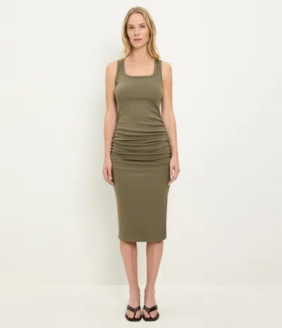 Michael Stars Petite Square Neck Midi Dress In Green