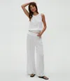 Michael Stars Petite Susie Gauze Pant In White
