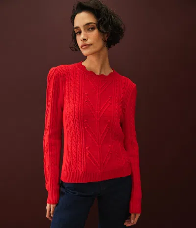 MICHAEL STARS PIA CABLE KNIT SWEATER