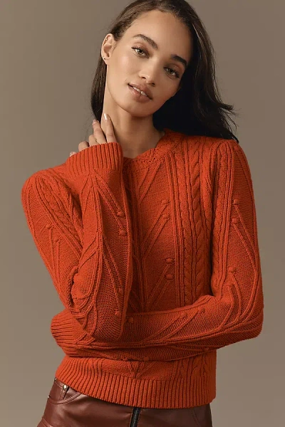 Michael Stars Pia Puff-sleeve Sweater In Red