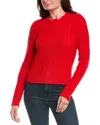Michael Stars Suki Cable Knit Sweater In Cherry In Red