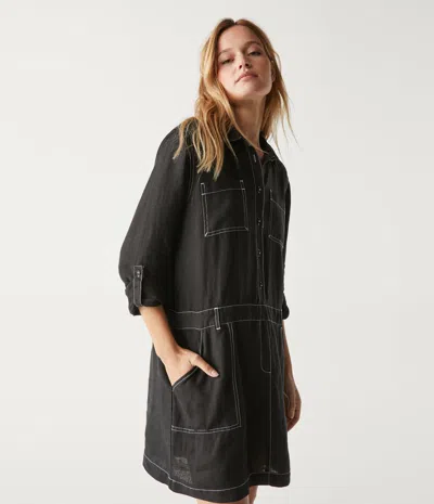 Michael Stars Pilar Linen Shirt Dress In Camo