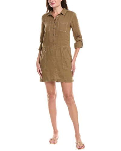 Michael Stars Pilar Linen Shirtdress In Brown