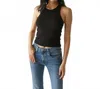 Michael Stars Pina Ribbed Halter Tank In Black