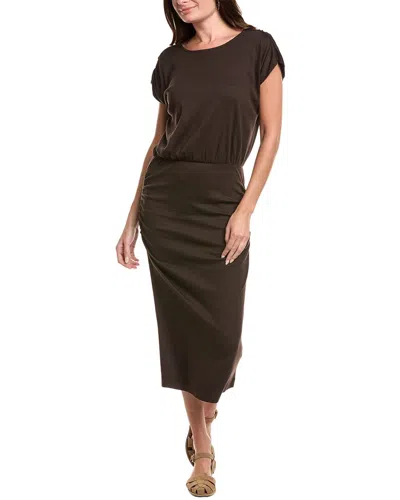 Michael Stars Pippa Gathered Midi Dress In Brown