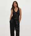 Michael Stars Pixie Satin Jogger In Black