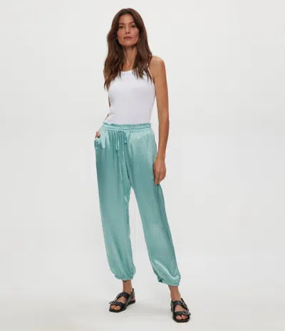 Michael Stars Pixie Satin Jogger In Blue