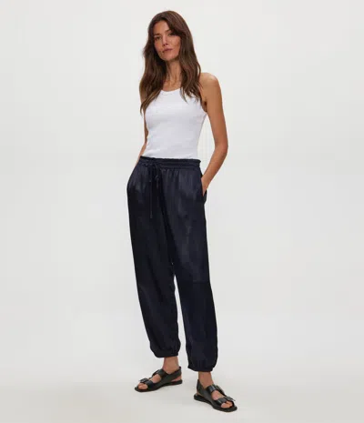 Michael Stars Pixie Satin Jogger In Olive In Green