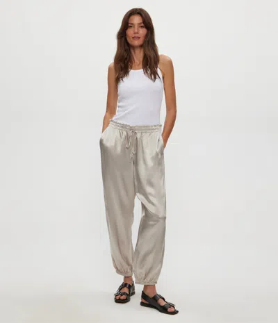 Michael Stars Pixie Satin Jogger In Silver