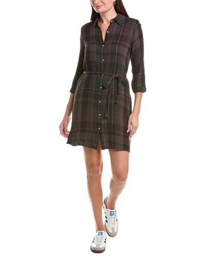 Michael Stars Polly Gauze Shirtdress In Brown