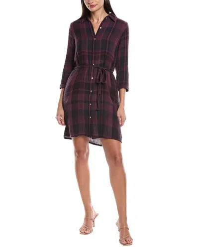 Michael Stars Polly Gauze Shirtdress In Purple