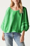 Michael Stars Pruitt Balloon Sleeve Gauze Top In Kelly