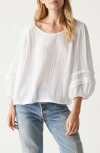 Michael Stars Pruitt Double Gauze Top In White In White