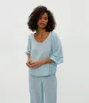 Michael Stars Pruitt Balloon Sleeve Gauze Top In Fountain