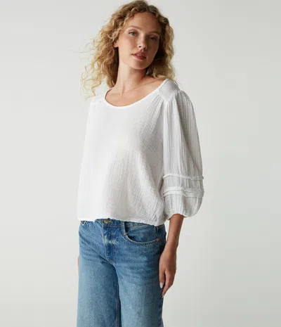 Michael Stars Pruitt Balloon Sleeve Top In Lemonade