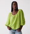 Michael Stars Pruitt Balloon Sleeve Top In Lettuce