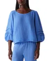 Michael Stars Isabel Convertible Gauze Top In Salt Water