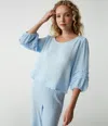 Michael Stars Pruitt Balloon Sleeve Top In Spritz