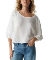 Michael Stars Pruitt Double Gauze Top In White In White