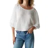 Michael Stars Pruitt Double Gauze Top In White In White