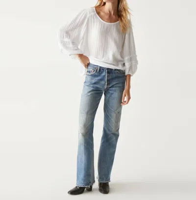 Michael Stars Pruitt Double Gauze Top In White In Pitaya