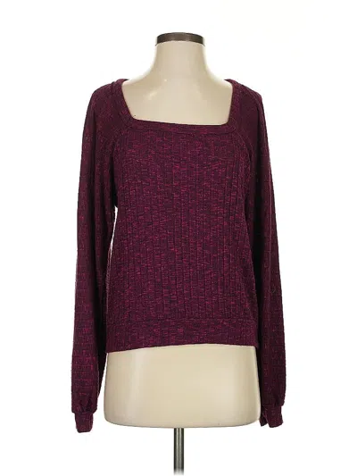 Pre-owned Michael Stars Pullover Sweater In Burgundy