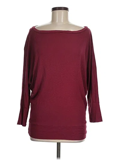 Pre-owned Michael Stars Pullover Sweater In Burgundy