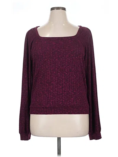 Pre-owned Michael Stars Pullover Sweater In Burgundy