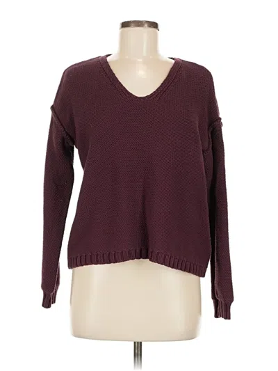 Pre-owned Michael Stars Pullover Sweater In Burgundy