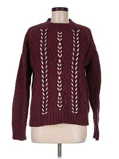 Pre-owned Michael Stars Pullover Sweater In Burgundy