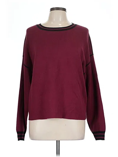 Pre-owned Michael Stars Pullover Sweater In Burgundy