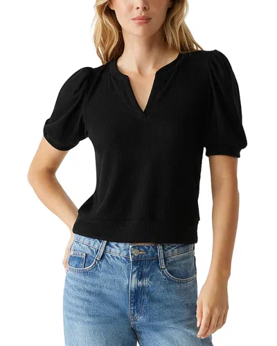 Michael Stars Quinn Puff Sleeve Top In Black