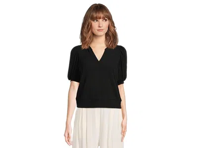 Michael Stars Quinn Puff Sleeve Top In Black