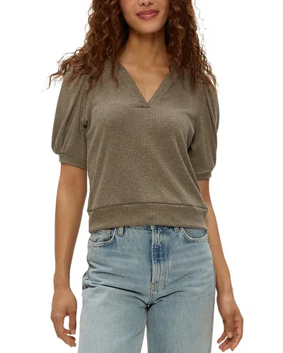 Michael Stars Quinn Puff Sleeve Top In Cobblestone
