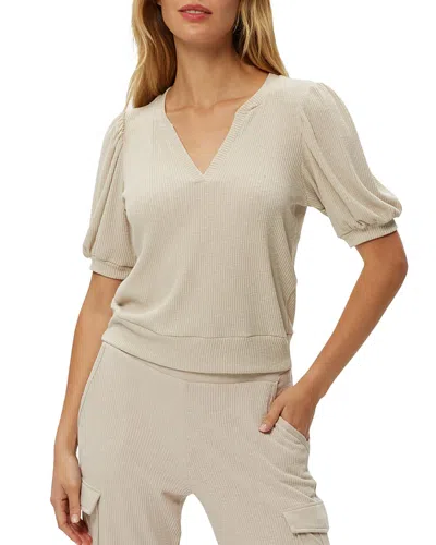 Michael Stars Quinn Puff Sleeve Top In Gray