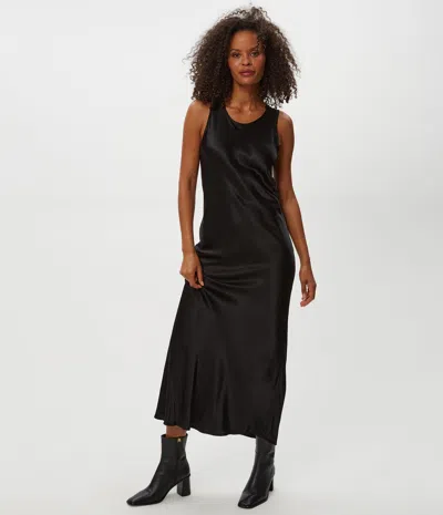 Michael Stars Racine Satin Maxi Dress In Black